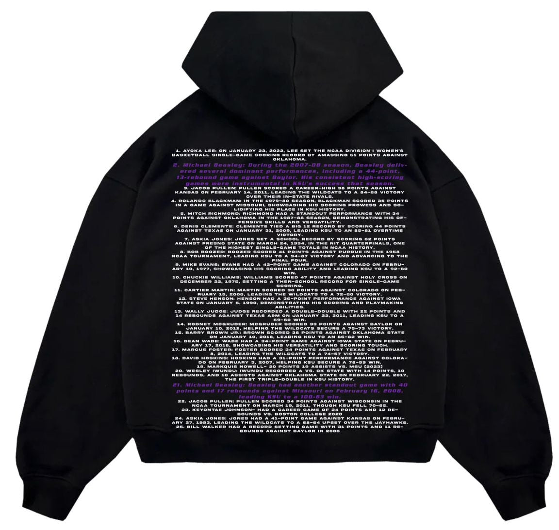 25 Moments Michael Beasley K State Hoodie